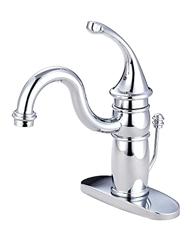 Kingston Brass KB1401GL Georgian Block Lavatory Faucet with ABS Pop-Up Drain, Polished Chrome