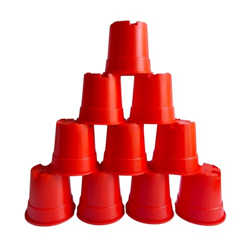 Image of Indian Gardens - 4 inch Indoor (Pack of 10) Plastic Small Colour pots | Plastic Plant Pot for Terrace Garden (Red)