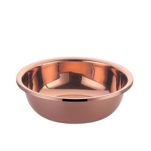 1 unidad, lavabo duradero de acero inoxidable for lavar frutas y verduras, cuenco grueso for preparar ensaladas mezclar alimentos, vajilla, utensilios cocina(Rose gold)