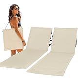 Intimo Living 2er Set Strandliegen mit stufenlos Verstellbarer Rückenlehne - Die Strandmatten gefüllt mit Komfortschaum sind Ultraleicht und platzsparend zusammenfaltbar - Beige