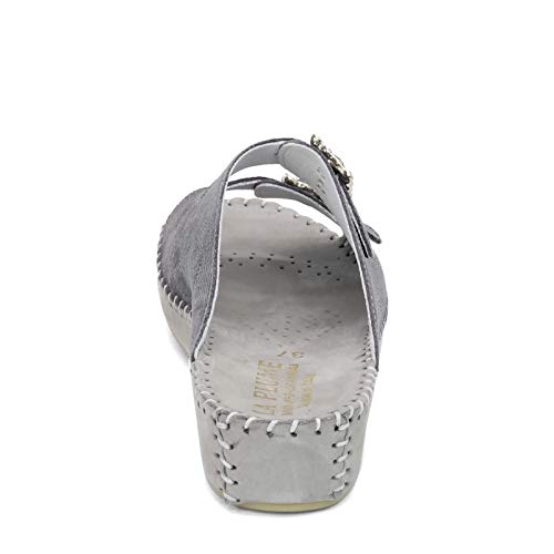La Plume Women's, Jen Rhinestone Sandal Gray Print 39 M4
