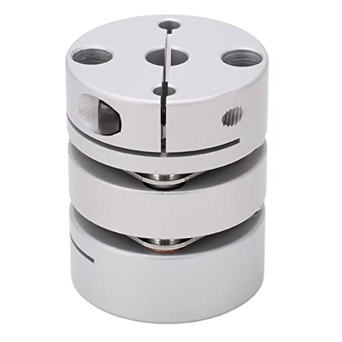 Motor Shaft Double Coupling, 40mm Outer Diameter Aluminum Alloy Hub Stainless Steel Disc Double Diaphragm Coupler Accessory