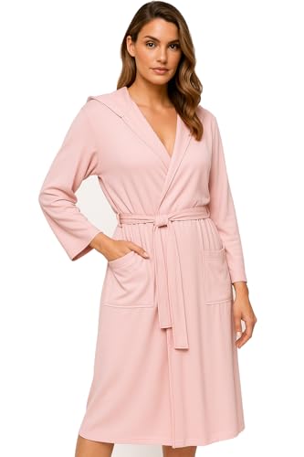 Ludor Peignoir Homme en Microfibre. Peignoir Femme Compact à Économie d'espace pour Voyage, Gym, Piscine. Ultraléger Unisexe., rose, L