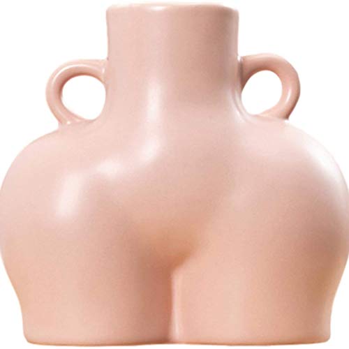Body Art Jarrones de escultura de cerámica floreros de artesanía humana flores floreros de fondo femenino creativo decoración floral macetas para bodas, fiestas y decoraciones de vacaciones (rosa B) Cover