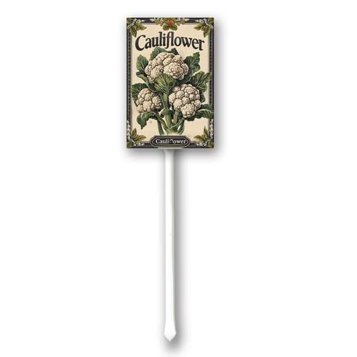 Geroclonup Aluminium Yard Sign Cucumbers Vegetable Garden Sign 8x12inch Outdoor Natural Retro Metal Signs Plant Markers And 12.8" Stake Kit