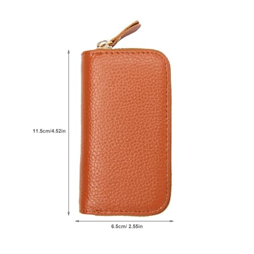 Key Chain Wallet Leather Key Holder with 8 Hooks Key Organizer Case Zipper Wallet for Men & Women2