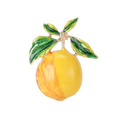 Image of Dreuyet Rhinestone Lemon Brooches for Women Men Crystal Elegant Yellow Fruit Lemon Brooch Pin Dainty Cute Christmas Wedding Birthday Summer Holiday Accessories