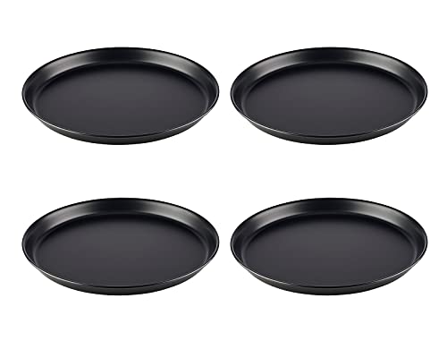APS Pizzaform rund Ø 32/30,3 x 2,5 cm (4er-Set) - Pizzablech aus Blaublech, nicht beschichtet, lange Lebensdauer, zum professionellen Pizzabacken