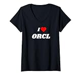 Womens I love ORCL - stock ticker gifts V-Neck T-Shirt