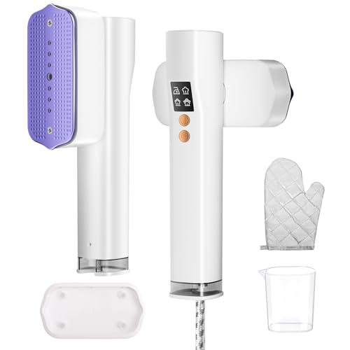 ZStarlite Steamer Reise Dampfglätter,100-240V Doppelspannungs Dampfbügeleisen für Kleidung, 2-in-1-Reisebügeleisen mit 1200 W,4 Modi,LED-Anzeige,Tragbares Steamer Dampfglätter für Reisen und Zuhause