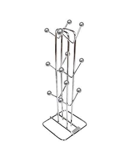 Image of Stainless Steel Cup Rack Ideal for Kitchen, Coffee, and Tea Mug Display, Elegant Dining Table Cup /Mug Holder for 12 Cups (Pack of1) (NHSP)
