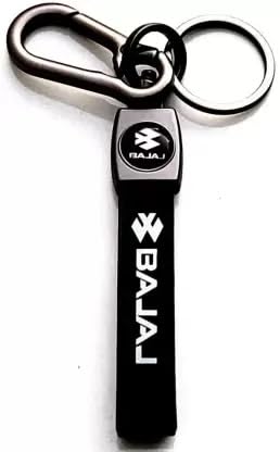 Image of Bajaj Leather Strap Metal Hook Keychain Key Ring For Men Boys Pulsar Avenger Chetak Key chain