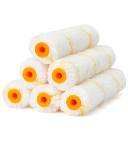 Bates- Paint Roller Covers 6 Inch 6 Pack 3/8 Nap Replacement Paint Roller Sleeves for Walls Cabinets Trim & Doors Smooth Rolling Fits 6 Small Roller Frames