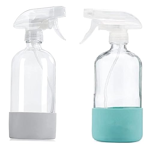 CASLE de transparentes, botella vacía recargable con de silicona para soluciones de limpieza, pulverizador de agua