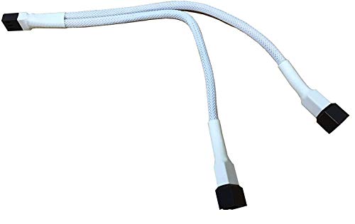 Shakmods Câble répartiteur 20 cm 4 broches PWM Fan manchon blanc Cover