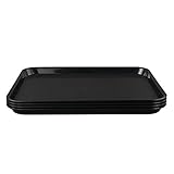 Nicesh 4-Pack Plastic Fast Food Serving Trays, Black