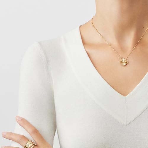 KELMALL Dainty Four Leaf Clover Necklace for Women – 18K Gold Plated Stainless Steel Lucky Charm Pendant – Elegant Minimalist Jewelry Gift, Box Packed2