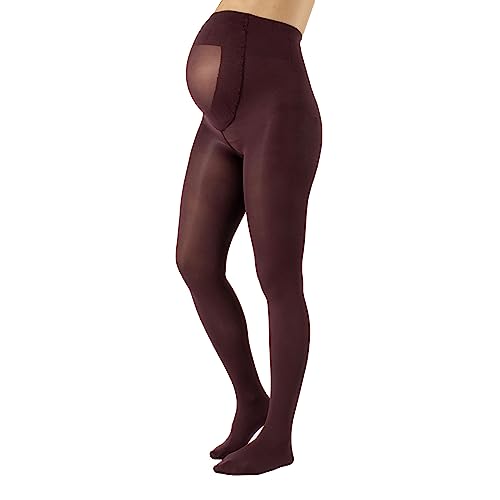 CALZITALY Medias Invernales Premama, Panty Para Futura Mama, 100 DEN | Negro, Amarillo, Naranja, Verde, Rosa | S, M, L, XL, XXL, 3XL, 4XL | Calcetería Italiana (L, Color Vino)