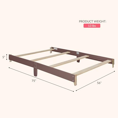 Image of Dream On Me Universal Crib to Full Size Bed Conversion Kit, Solid Wood Bed Rails for Select Convertible Cribs, Strong & Stable Support, Baltic Amber