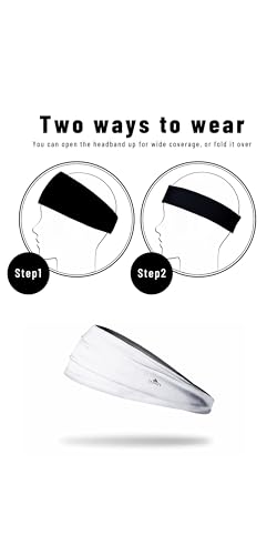 Image of Duwoni Sports Headbands for Men, Moisture Wicking Workout Headband, Sweatband Headbands for Running,Cycling,Football,Yoga,Tennis,Hiking,Hairband for Women and Men