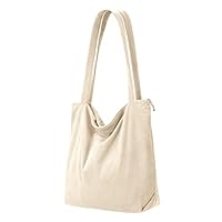 benpen Cord Uni Tasche Shopper Damen,Beige Schule Handtasche Groß Schultasche Umhängetasche Tote Bag Unitasche Arbeitstasche mit Reißverschluss Fächern,Geschenk für Sie Damen