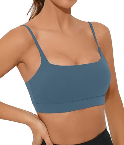 Image of Comper Sports Bra for Women Wirefree Racerback Workout Bras Sexy Thin Straps Yoga Sport Bras with Removable Pads