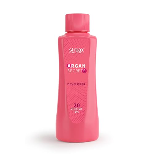 Streax Professional Argan Secret Hair Colourant Developer, Cream Developer for Rich Hair Colour, 20 Volume (6%), 250ml