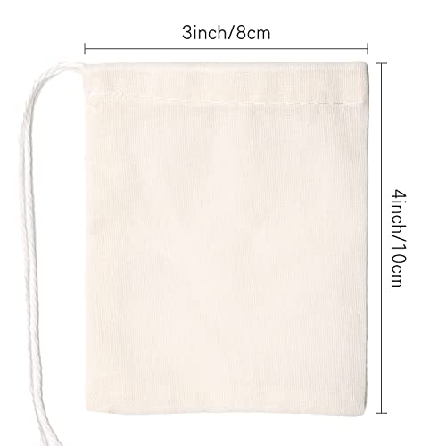 Limko Cotton Bags Muslin Bags Sachet Bag for Home Supplies (3x4 Inch 50 Pack)