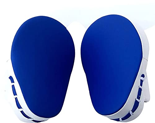 Image of Prospo Curved Focus Pads /Punching Mitts for Boxing /MMA /Muay Thai /Kickboxing /Karate /TAEKWANDO (Blue-White)