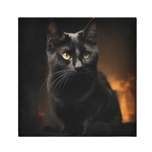 Servilletas de tela Black Cat set x6 cuadrados miniatura 1