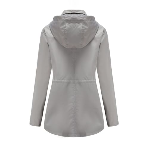 Lu's Chic Women's Hooded Rain Jacket Warm Anoraks Trench Coat Waterproof Fall Zip Up Winter Long Sleeve3