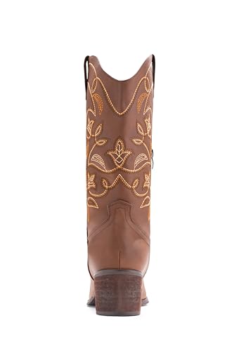 Image of IUV Cowboy Boots For Women Pointy Toe Women's Western Boots Cowgirl Boots Mid Calf Boots