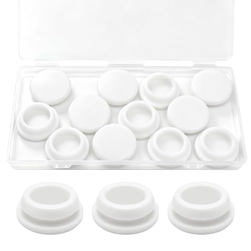 Image of 12PCS 1inch Rubber Plug White, 25mm Silicone Plugs for Round Holes DD044-25W