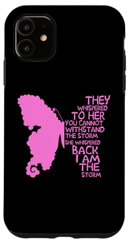 Carcasa para iPhone 11 Mariposa rosa que le susurraron que no puedes soportar
