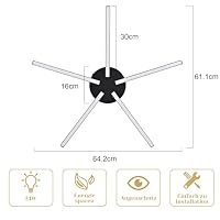 Glitzerlife Deckenlampe LED Warmweiß Wohnzimmerlampe Deckenleuchte 24W – Ansicht 2