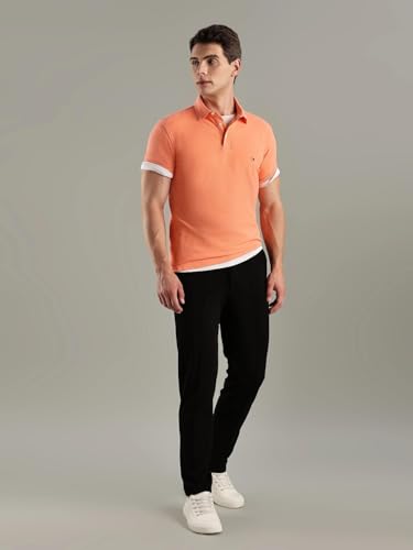 Image of Solid Slim-Fit Cotton Polo T-Shirt