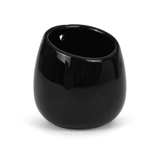 Milltown Merchants Succulent Wall Planter - Black Ceramic Mounted Vase - Plant Pot for Living Wall (1 Pack/Modern/Black)