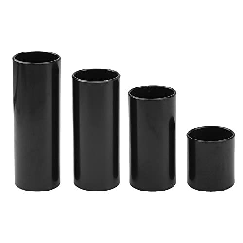 4Pcs Yootones Guitar Slides Kit 28mm/51mm/60mm/70mm Stainless Steel Slides Accessories Compatible with Electric Guitar (Black) - Thumbnail 2