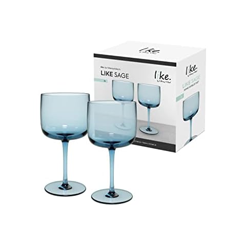 Villeroy & Boch - Like Ice Wine Goblet 2-PCE Set, ice-Blue Coloured Glass, 8.5 x 17 cm Cover