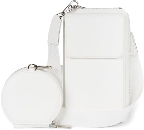styleBREAKER Damen Taschen Set 2-Teilig Mini Bag mit Handy Fach und RFID Schutz, Umhängetasche, Handytasche, Crossbag 02012385, Farbe:Weiß