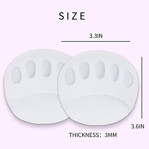 Image of Ball of Foot Cushions Honeycomb Fabric Metatarsal Pads Invisible Socks Pads for Women and Men Reusable Forefoot Pads (5 Pairs-White)
