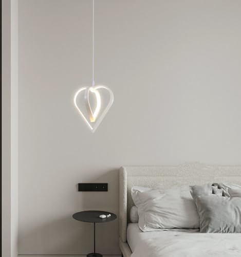 Lámpara colgante en forma de corazón para un dormitorio nórdico con luz neutra LWX