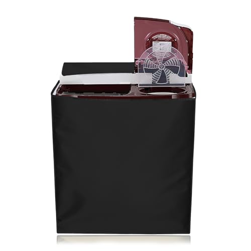 Image of Polyester Washing Machine Cover Compatible for LG 6 KG Semi-Automatic Top Loading P6001RG, Black