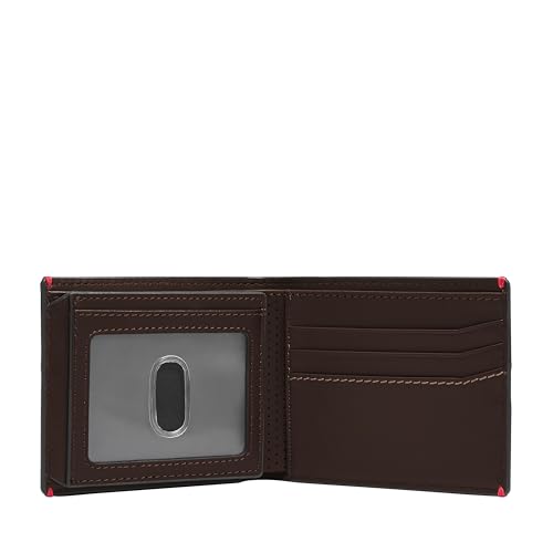 Image of Fossil Men's Sport Tourer Leather Bifold Flip ID Wallet; Slim Wallet for Men, Mink Brown