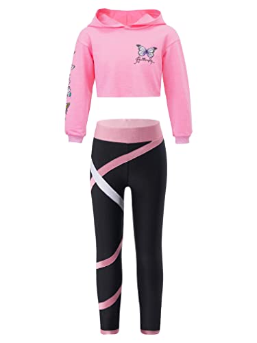 Agoky Mädchen Jogginganzug Sportanzug Einhörner Herz Aufdruck Sweatshirt + Sweathose Zweiteiler Sport Set Hausanzug Rosa Y 122-128 Agoky Mädchen Jogginganzug Sportanzug Einhörner Herz Aufdruck Sweatshirt + Sweathose Zweiteiler Sport Set Hausanzug Rosa Y 122-128