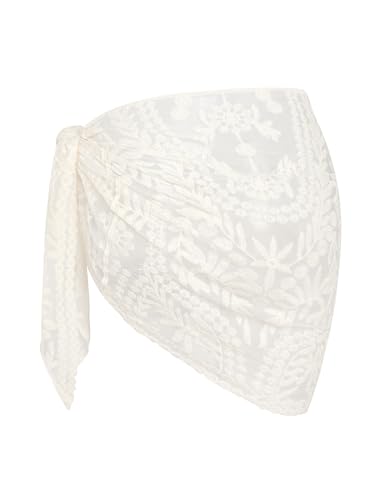Image of ZAFUL Women's Sarong Coverups Beach Wrap Sheer Bikini Cover Up Mini Skirt | Wraps Swimwear, Cover Ups for Swimwear, Multi-Wear, Texture, Floral