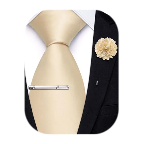 Image of Hi-Tie Men's Extra Long Solid Satin Tie Set 63 Inch /70 Inch Formal Necktie