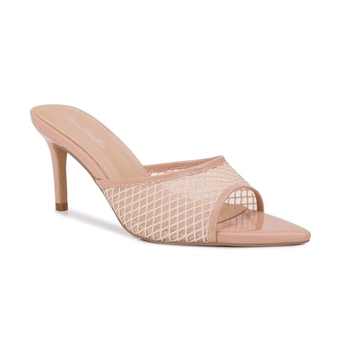Image of Women Clear Pointed Toe Sandals Stiletto Heels Transparent Strap High Heels Slip on Mules for Women