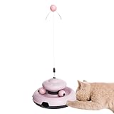 HunicandIU 3in-1 Interaktives Spielzeug Für Katzen, Interaktive Katzen Rollspielzeug, Katzenspielzeug Selbstbeschäftigung, Drehscheiben Kugelbahnspiele, Keine Batterien Erforderlich