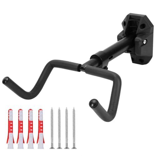MaxxHaul 51184 Bike Wall Mount Rack – 66 lb Capacity – Adjustable 14.5″ to 18.7″ Length – Steel & Nylon Indoor Horizontal Bicycle Storage Hanger with Installation Kit